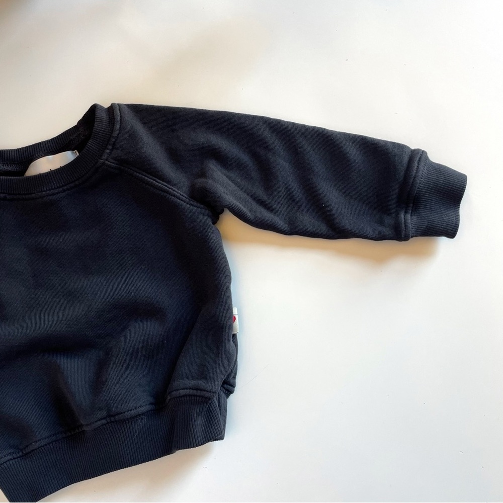 All The Babies Black Crewneck | 3-6m